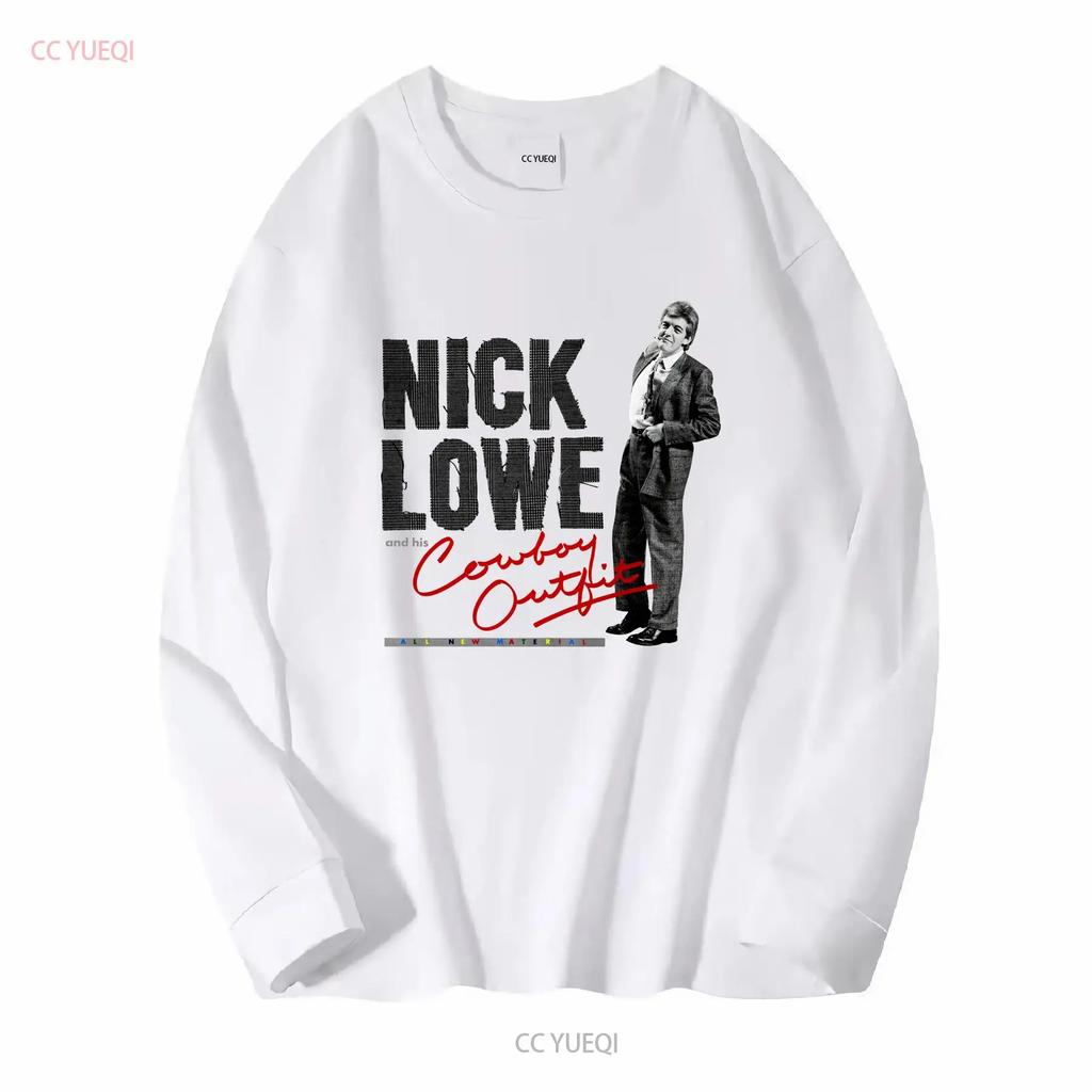 Nick Lowe and His Cowboy Outfit Album T Shirt All Size S 2345XL long or short sleeves vintage Washed Unisex graphic streetwear