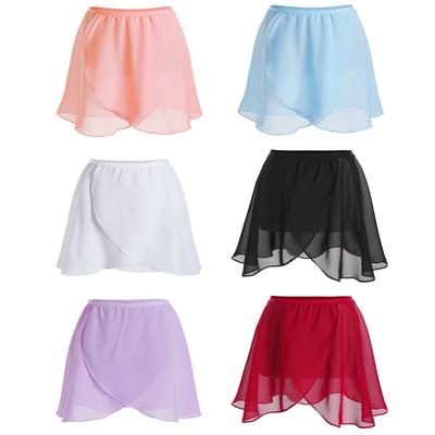 Mädchen Ballettrock Chiffon Wickelrock Tanzrock Gymnastikrock Kinder Tanzkostüm