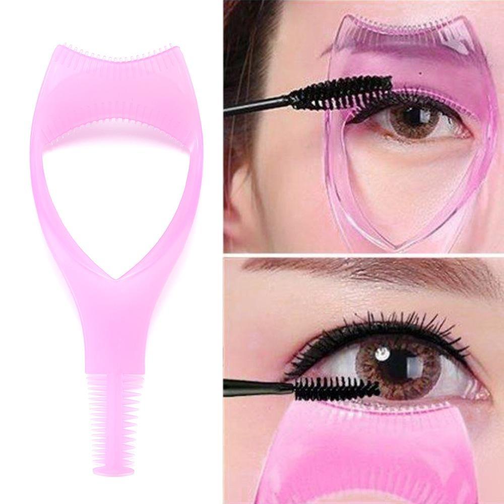 Crystal Mascara Shield Eyeliner Assistant 3 In1 Eyelashes Tools 3-In-1 Eyelash Comb Template  Women