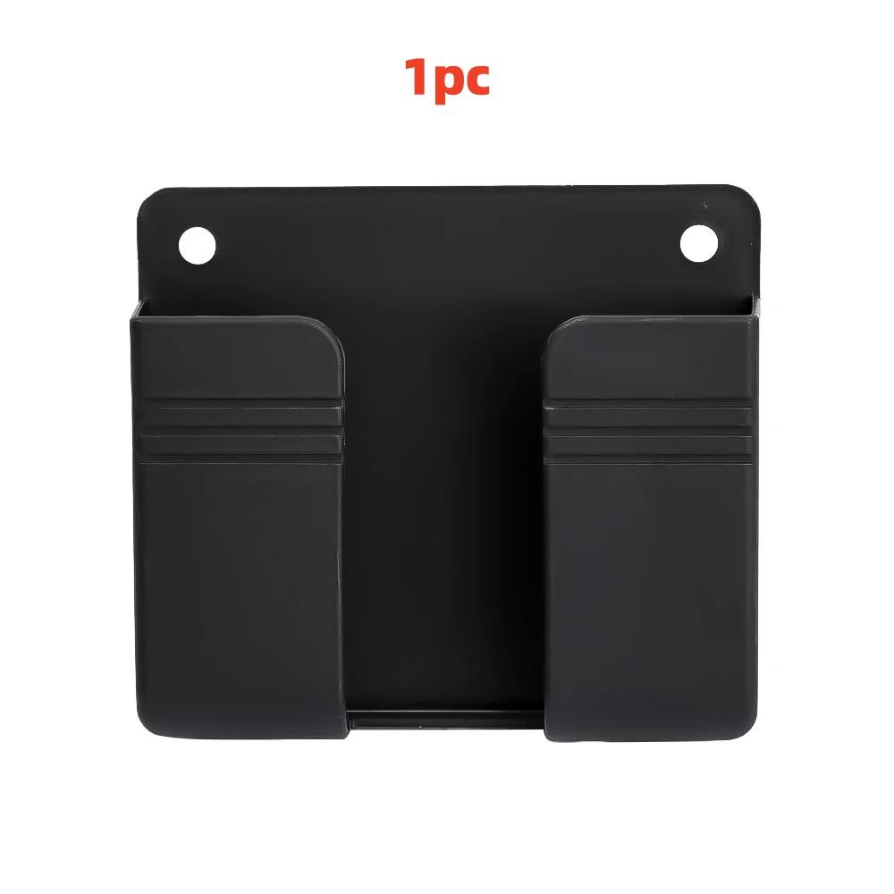 1pc  Wall Mounted Mobile Phone Holder Multifunction Organizer Storage Box Remote Control Charger Stand  Universal Accessories