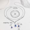 4PC Women's Fashion Simple Necklace Earrings Bracelet Zircon Set Suitable for Wedding, Party, Festival Gifts