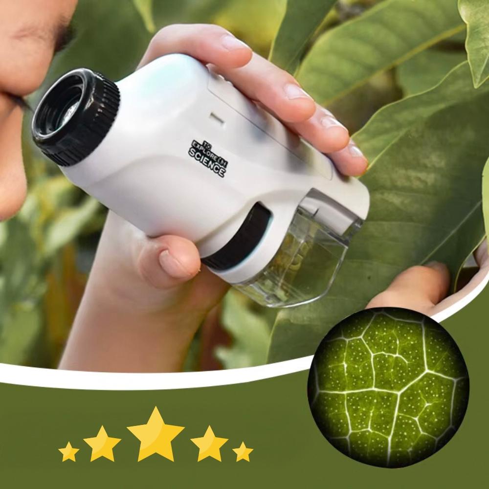 Mini Pocket Microscope Portable Educational Toy for Kids Gift