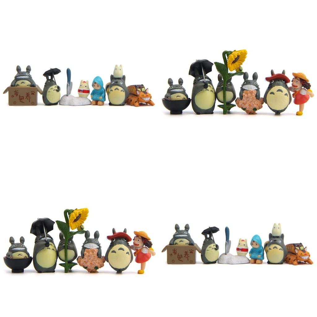 Totoro My Neighbor Cat Bus And Girl Anime Character Mini Model Set Ornament