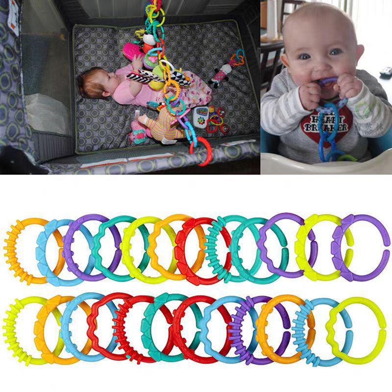 Colorful Baby Teething Ring - Rubber Hand Grip Toy with Multiple Colors, CPC CE Certified
