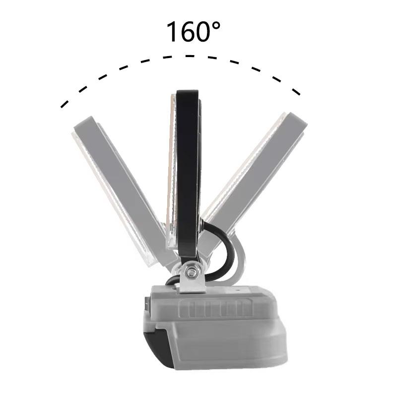 Outdoor LED Flashlight With USB Type-C Charging Port For Dewalt For Milwaukee 18V Li-ion Battery Indoor Outdoor Lighting Tool