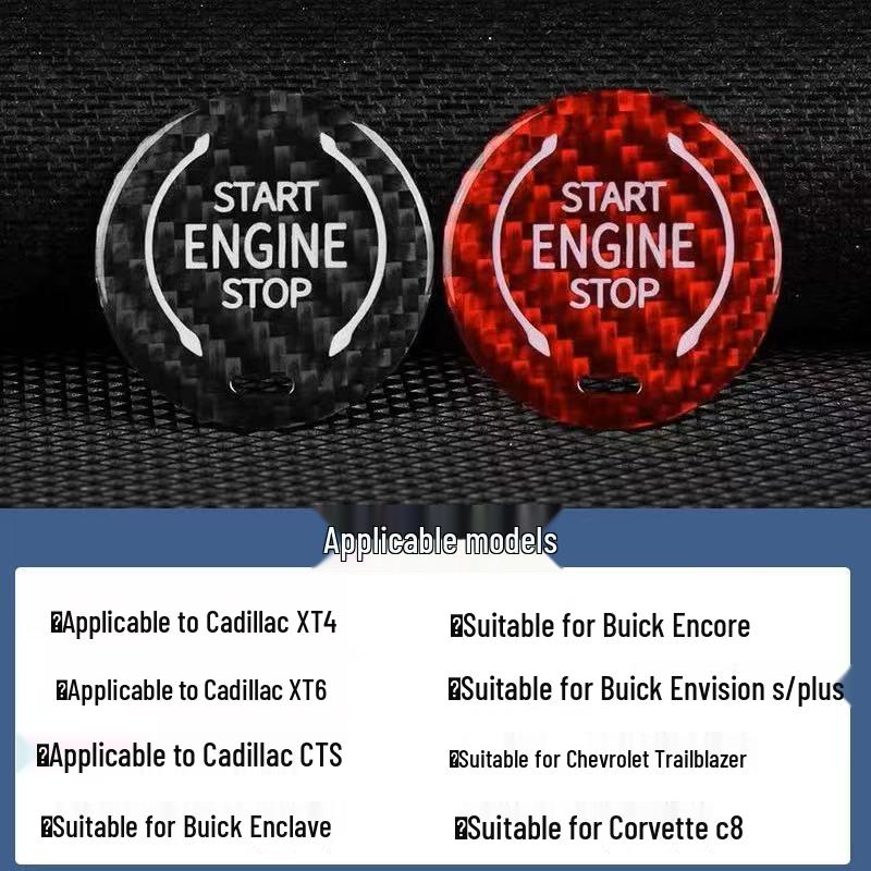 Real Carbon Fiber One-Button Start Ignition Sticker for BMW, Mercedes-Benz, VW, Toyota, Nissan, Honda, Suzuki