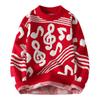 Hot Selling Winter New Fashion Music Towel Embroidered Jacquard Sweater Couple Knitwear