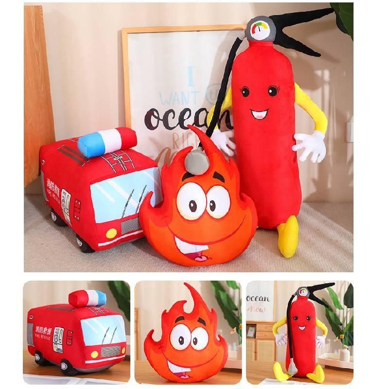 Fire Fire Truck Extinguisher Plush Toy Cute Firefighter Doll Kids Birthday Gift