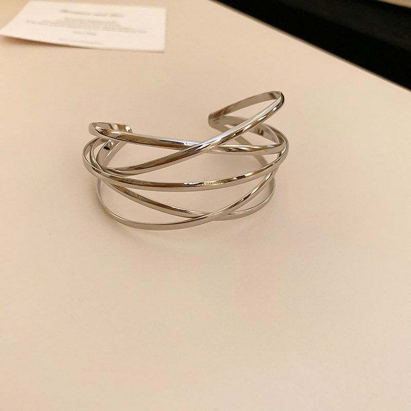 Niche Style Cross Multi-Layer Bracelet Fashion Exquisite Women s Opening Silver