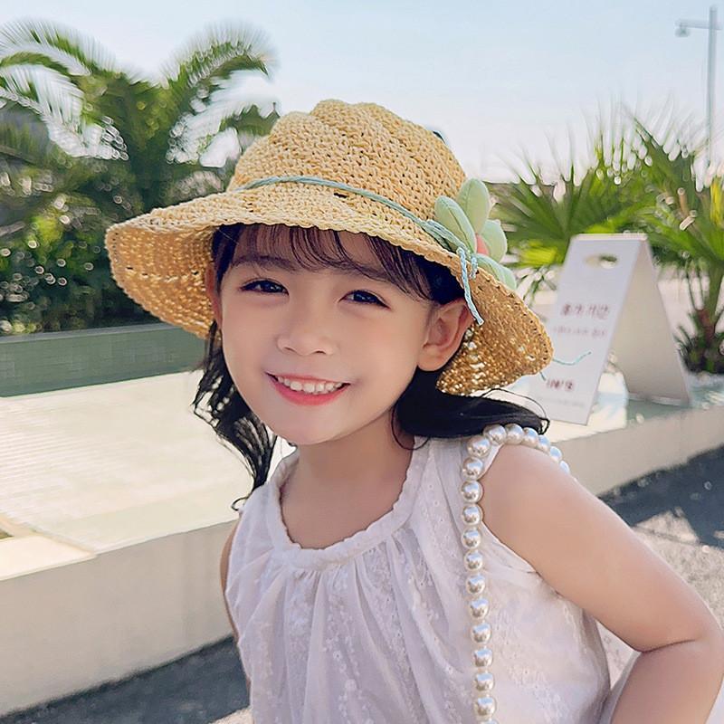 Childrens Straw Hat Summer Sun Protection With Wide Brim And Breathable Design For Girls And Babies
