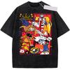Omegamon T Shirt Men Digimon WarGreymon Vintage Acid Wash Streetwear Oversized Retro Japanese Anime Graphic Cotton Tees