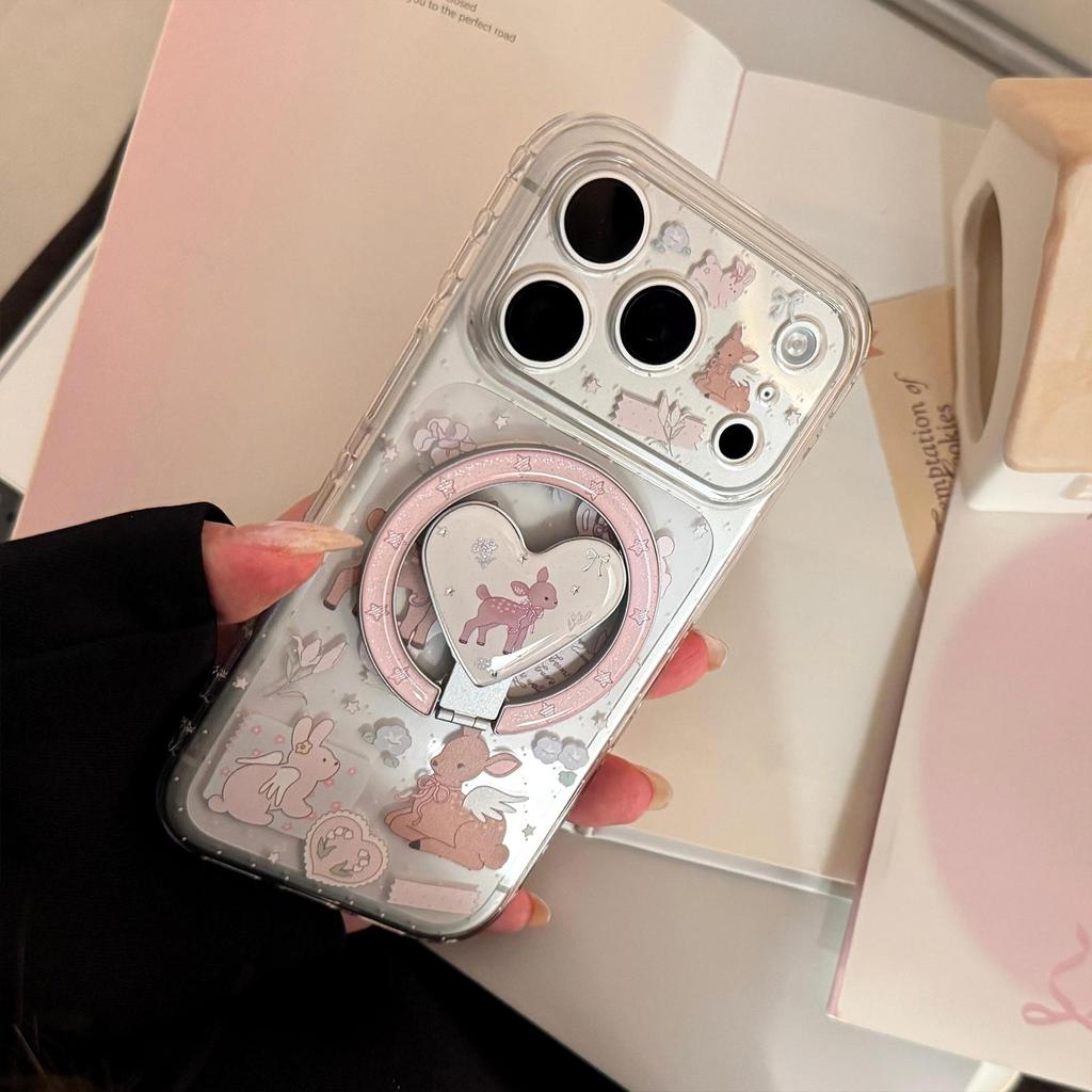 Coque de téléphone magnétique mignonne de poney pour iPhone 16, iPhone 17 et iPhone 17 Pro Max