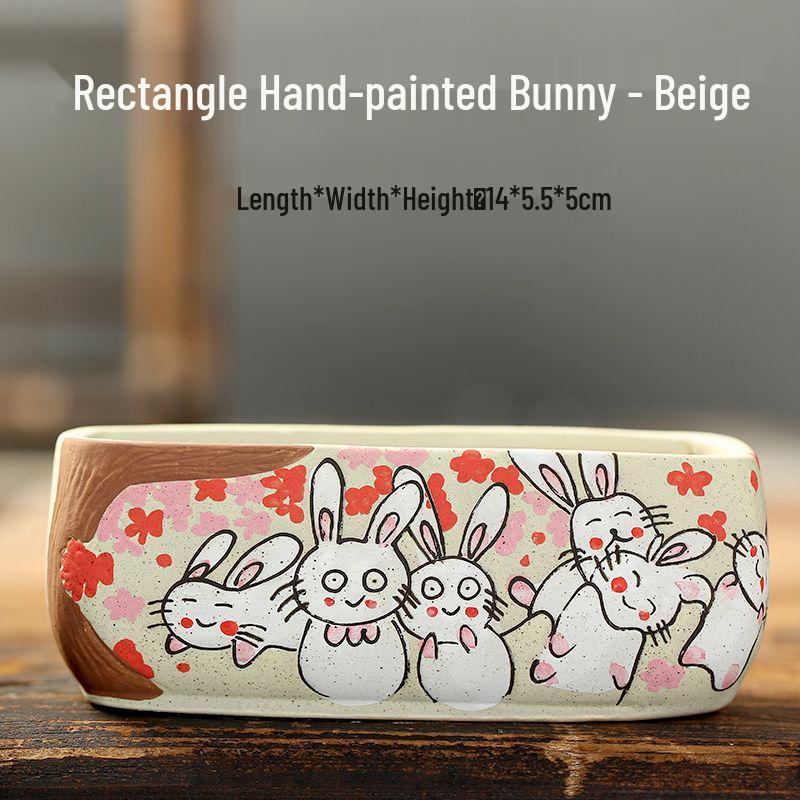 Creative Cartoon Frog and Bird Ceramic Plant Pot – Unique Gardening Decor