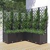 Vidaxl Garden Planter With Trellis, Black, 120X120X136 Cm, Pp