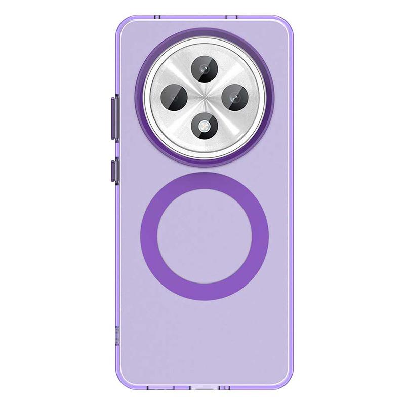 

Для OPPO Reno 12F Конфетный цвет Для Magsafe Беспроводная зарядка Магнитный чехол для OPPO Reno 12F Ударопрочная Мягкая накладка Funda For Reno 12F фиолетовый