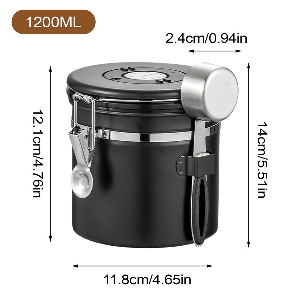 Coffee Bean Canister Coffee Canister With Airtight Lid Food Organizer Stainless Steel Jar With Date Tracker For Kitchen 3800₽
