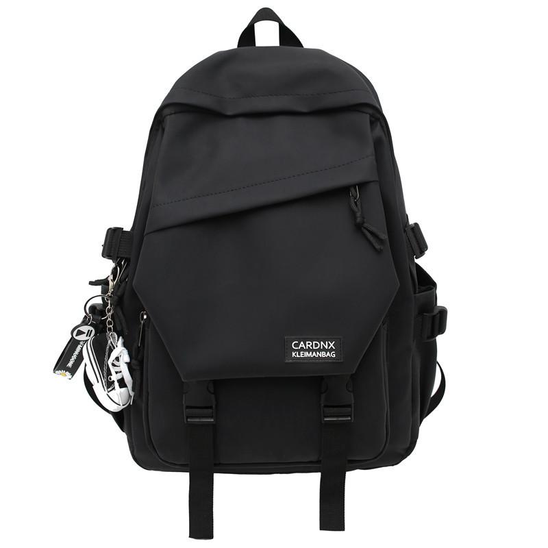 Special-shaped dark labelled student schoolbag Harajufeng large-capacity junior high school backpack with pendant чёрный