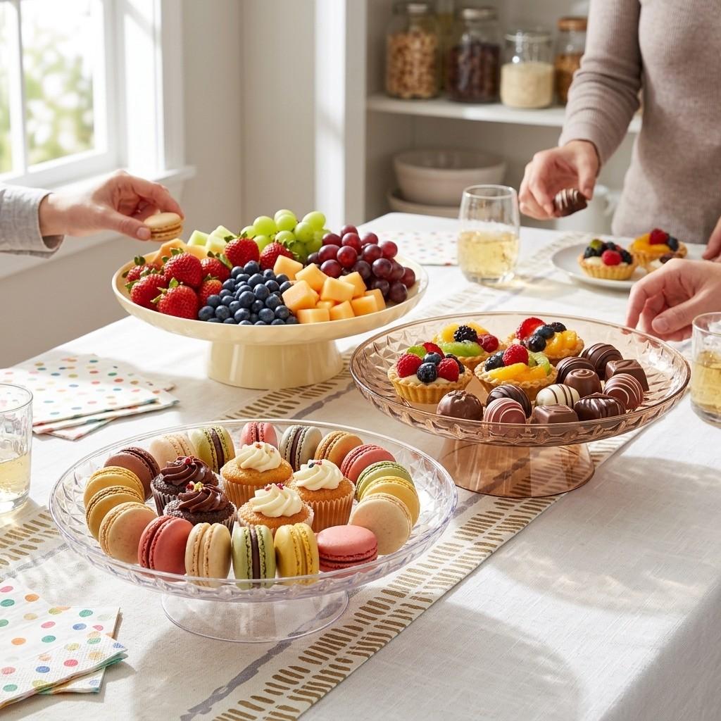Plastic Cake Stand Cupcake Dessert Display Detachable Pedestal Tiered Serving Tray Stackable Food Plate Sweet Table Party