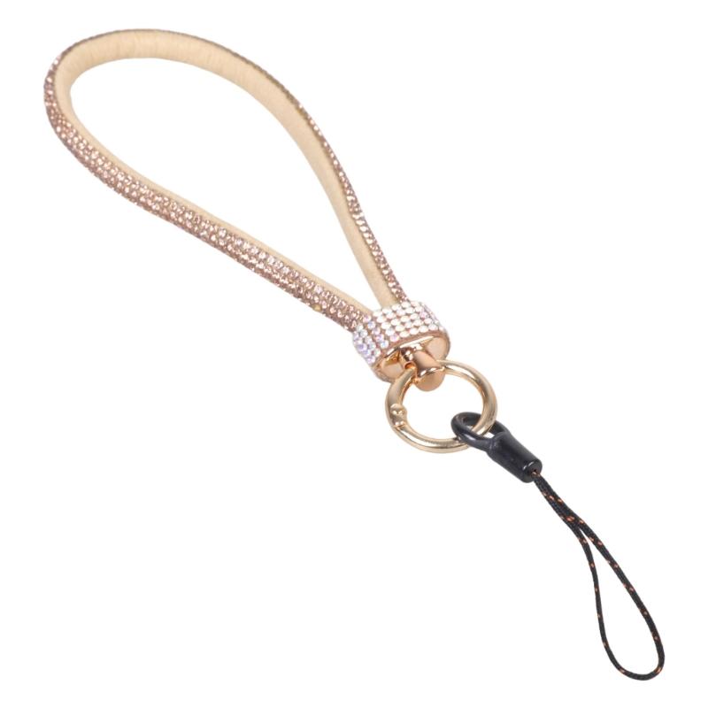 Sparkling Rhinestones Phone Lanyard Short Wristband Secure Carry Solution Business Casual Wrist Strap
