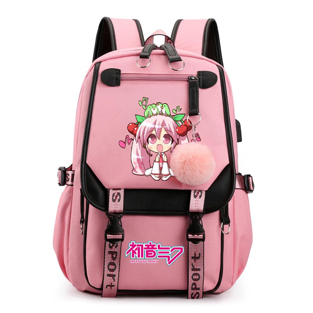 Anime Hatsune Miku Potisk Batoh Školní taška pro Teenagera Studenta Dívku Chlapce Taška na knihy Velká kapacita vodotěsný Cestovní taška Dárek Ruksak
