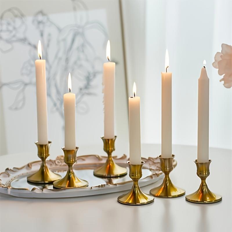 15/30pcs Metal Candle Holder Nordic Candlestick Ornaments Tabletop Decor for Christmas Valentine Day Candlelight Dinners Wedding
