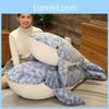 Blue Cartoon Big Whale Plush Toy Cute Sleeping Pillow Girl Birthday Doll Gift