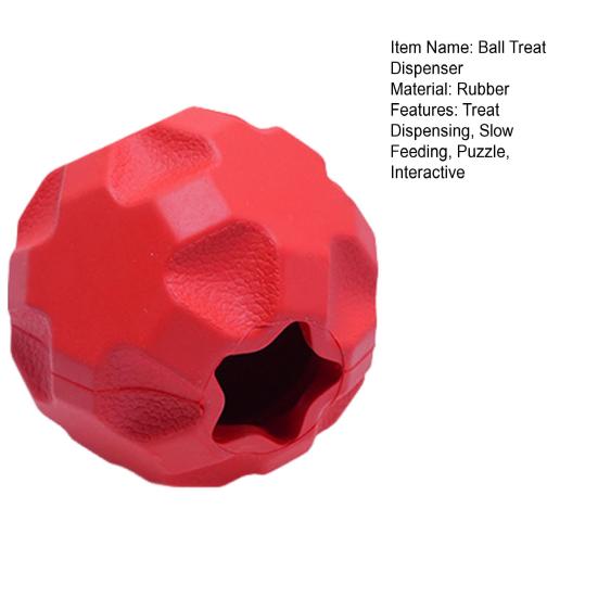 Treat Dispensing Ball Toy Interactive Puzzle Slow Feeder for Large Dogs Rubber Ball Dog Chew Toy for Aggressive Chewers