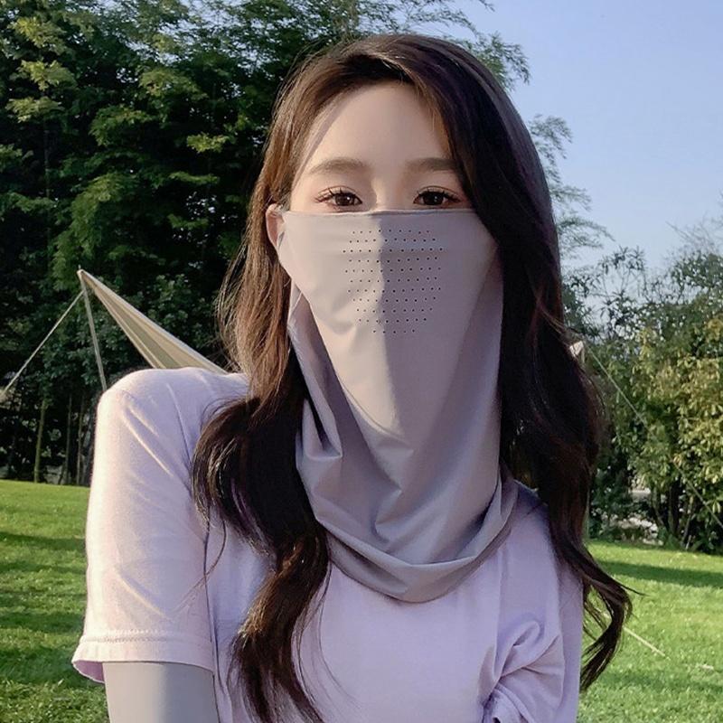 Breathable Soft Ice Silk Uv Sun Protection Face Mask Adjustable Summer Outdoor Activities Unisex Face Scarf