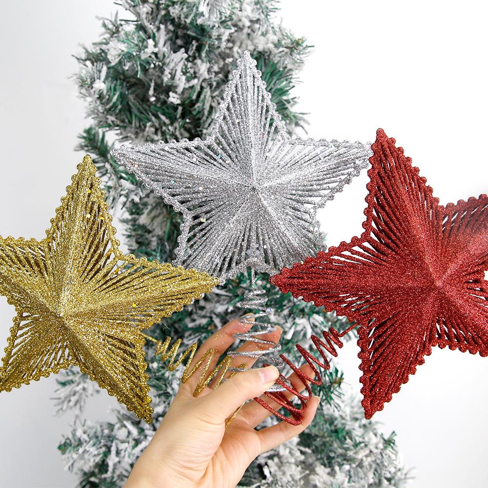 Pentagram Cutout 3D Star Christmas Tree Topper Ornament