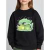 Kids Unisex Crewneck Sweatshirt, Cute Two Heart Belly Frogs Under Lotus Leaf In Rain Cartoon Print, Soft Sweatshirt for Boys Girls Over 4 Years Old