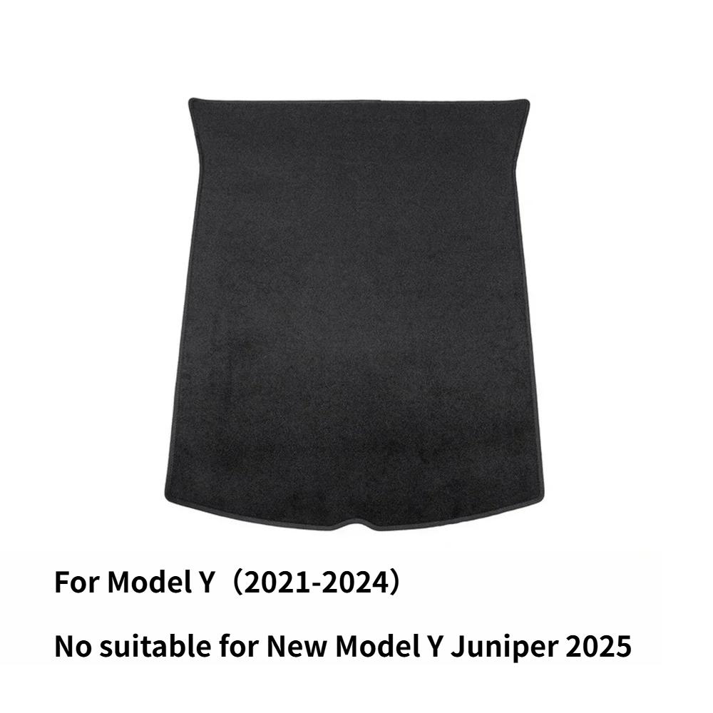 For Tesla Model 3/Y/3+ Trunk Mats Flocking Fabric Pad Front Rear Trunk Cargo Tray Storage Box Mat Car Flannel Cushion 2017-2024