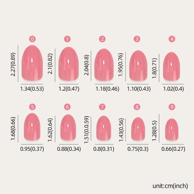 Unghie Finte Press-On 288 Pezzi per Scatola Colori Cremosi Dopamina Media Lunghezza Mandorla Lucide Riutilizzabili per Manicure Fai-da-Te