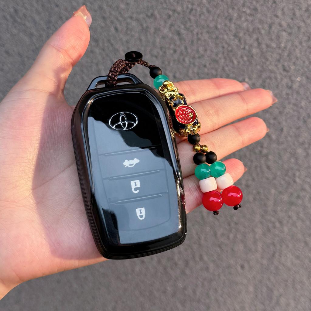 NBNQ8 TPU Shell Fob for Toyota Rav4 Camry 50 LC200 Kruzak Land Cruiser Corolla Yaris Cross Smart Key Cover Holder Case Accessories