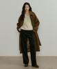 Lingseoul Button Corduroy Pants-Dark Brown