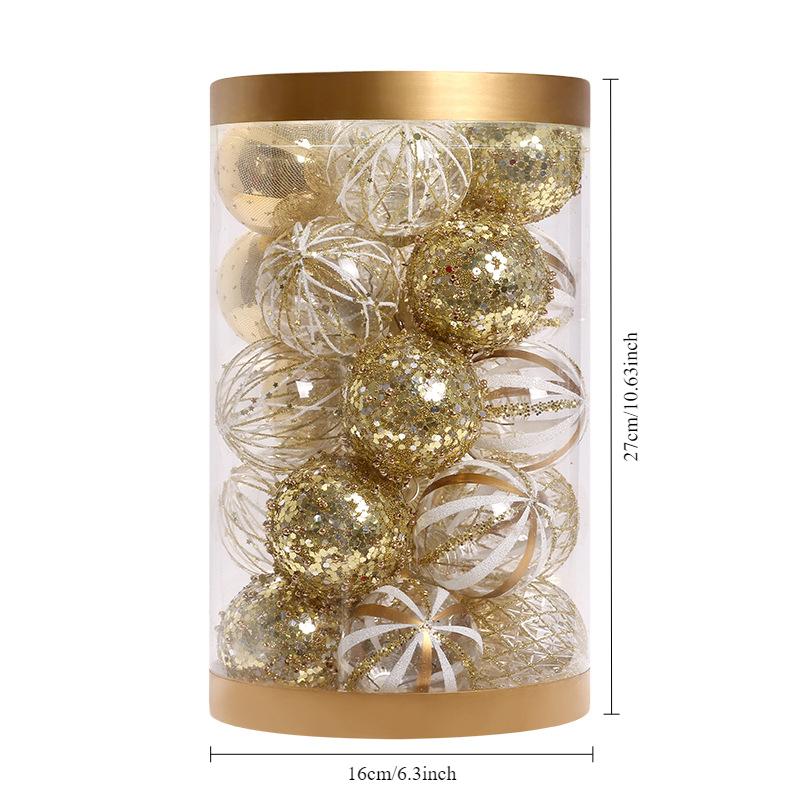 Christmas Ball Set Ornaments 25PCS for PET Painted Christmas Tree Party 2.36" Shatterproof Festive Decor Home New Year Accessory