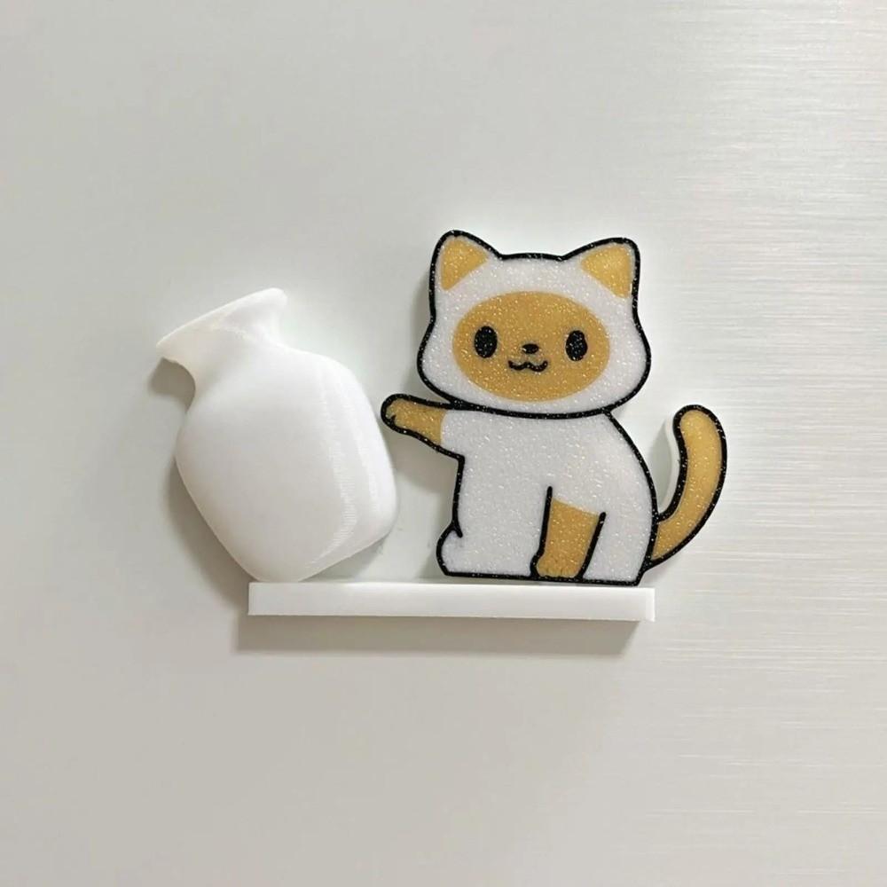 Magnetic Cat Whiskers Collection Ornaments Cartoon Cat Refrigerator Sticker  for Home Decoration