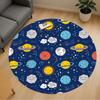 1pc Space Planets Round Chair Mat Area Rug - Non-Slip, Floor Mat for Office, Bedroom, and Indoor Decor C1125735