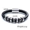 Stainless Steel 9MM Woven Freemason Logo Magnet Bracelet for Men
