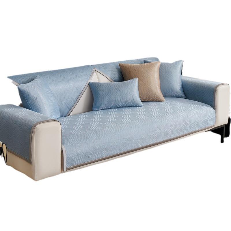 New Ice Silk Water Grain Mat Sofa Cushion Summer Cool Cushion Non-slip Leather Sofa Cover Backrest Towel