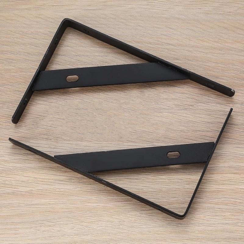 2/4/8PCS Heavy Duty Tripod Shelf Brackets,Black Steel Floating Shelf,Wall Mount L Shaped Brackets,Shelves Support Angle Bracket