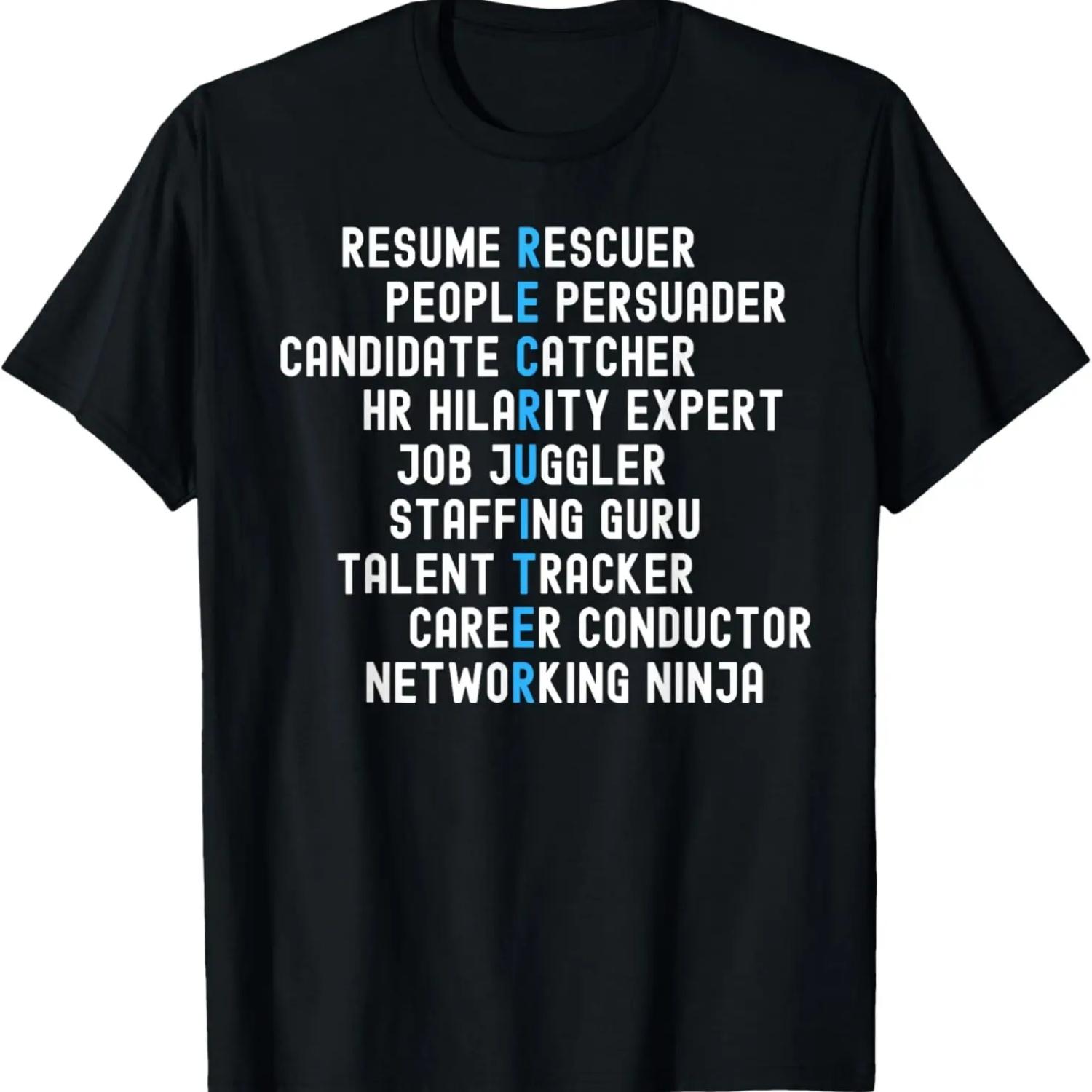 

Funny Recruiter Definitions with Job Responsibilities T-Shirt XXXXXL чёрный