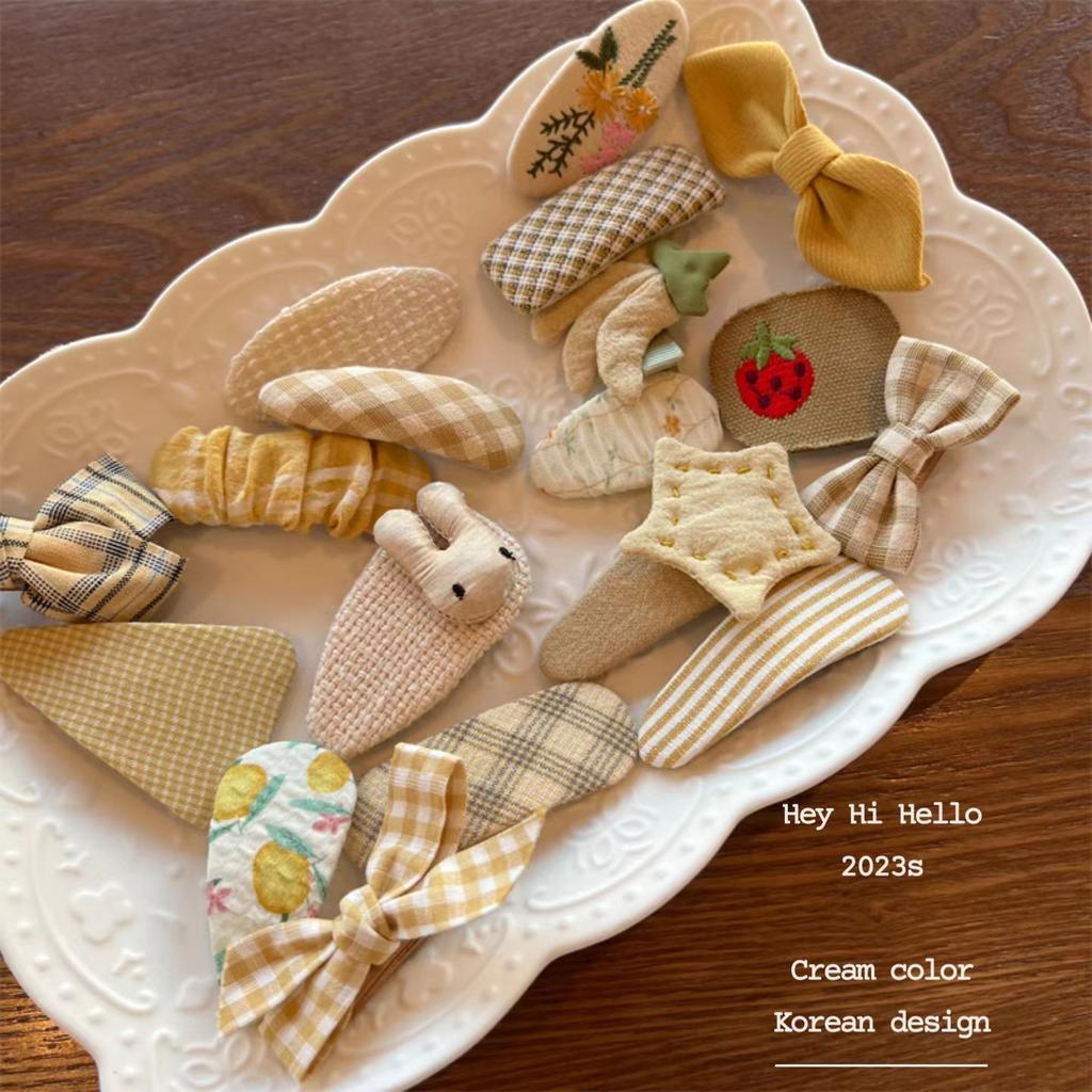 Autumn Cute Bowknot Hairpins Women Girls Kids Plaid Hair Clips Barrettes Accessories Hairclip Headdress Headwear Ornaments