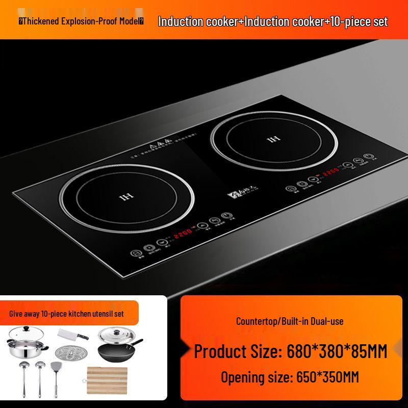 Smart Double-Burner Induction Cooktop - High Power, Built-In & Multifunctional
