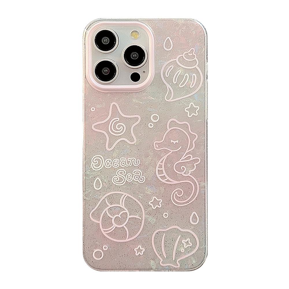 Summer Sea Animals for Apple 17 Promax Mobile Phone Case 16 for Iphone 15 Soft 11 Glitter 12 Shell