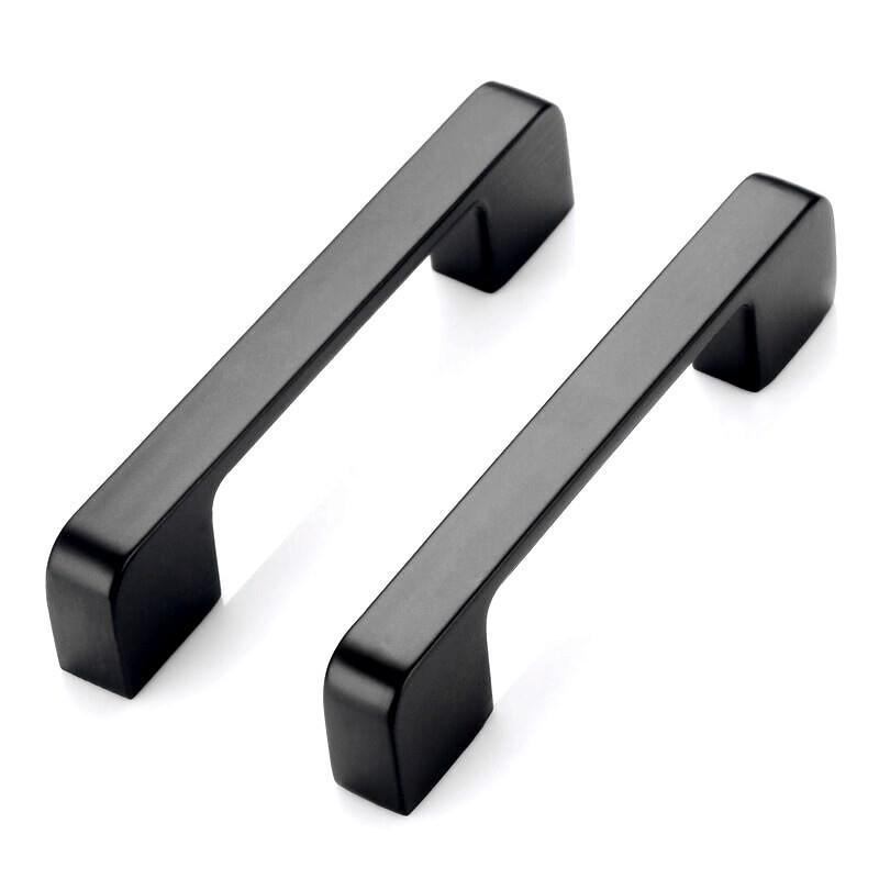 Aluminum Black Cabinet Pull Handle Drawer Wardrobe Door Single Hole Bow Shape Modern Hardware