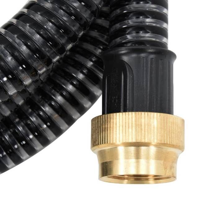 VidaXL Tuyau d'aspiration avec raccords en laiton noir 1,1" 3 m PVC 151054