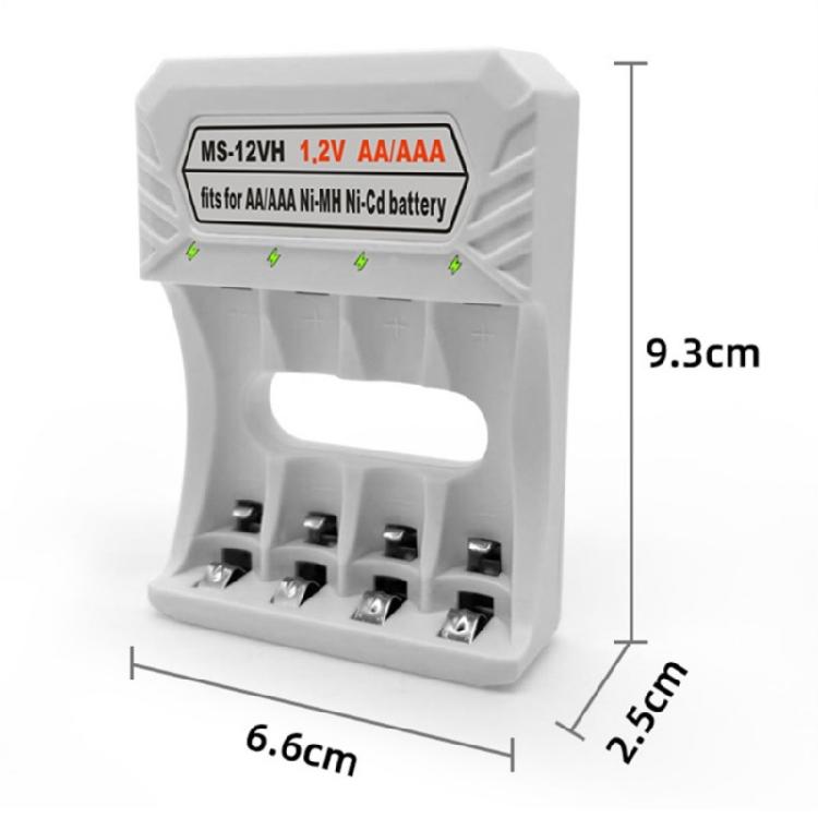 Lightweight Type C Charging Slot 4 Bay Charger Adapter Base for 1-4pcs AA /3A NiMH Batteries with High Efficiency