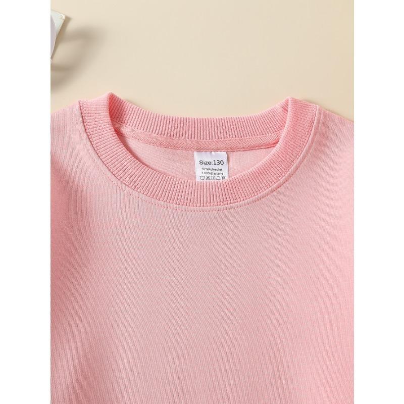 European sizes Kids Sweatshirts, Girls' Autumn Winter Cute Elephant with Party Hat Print Long Sleeve Round Neck Sweatshirt, Casual Daily Wear.