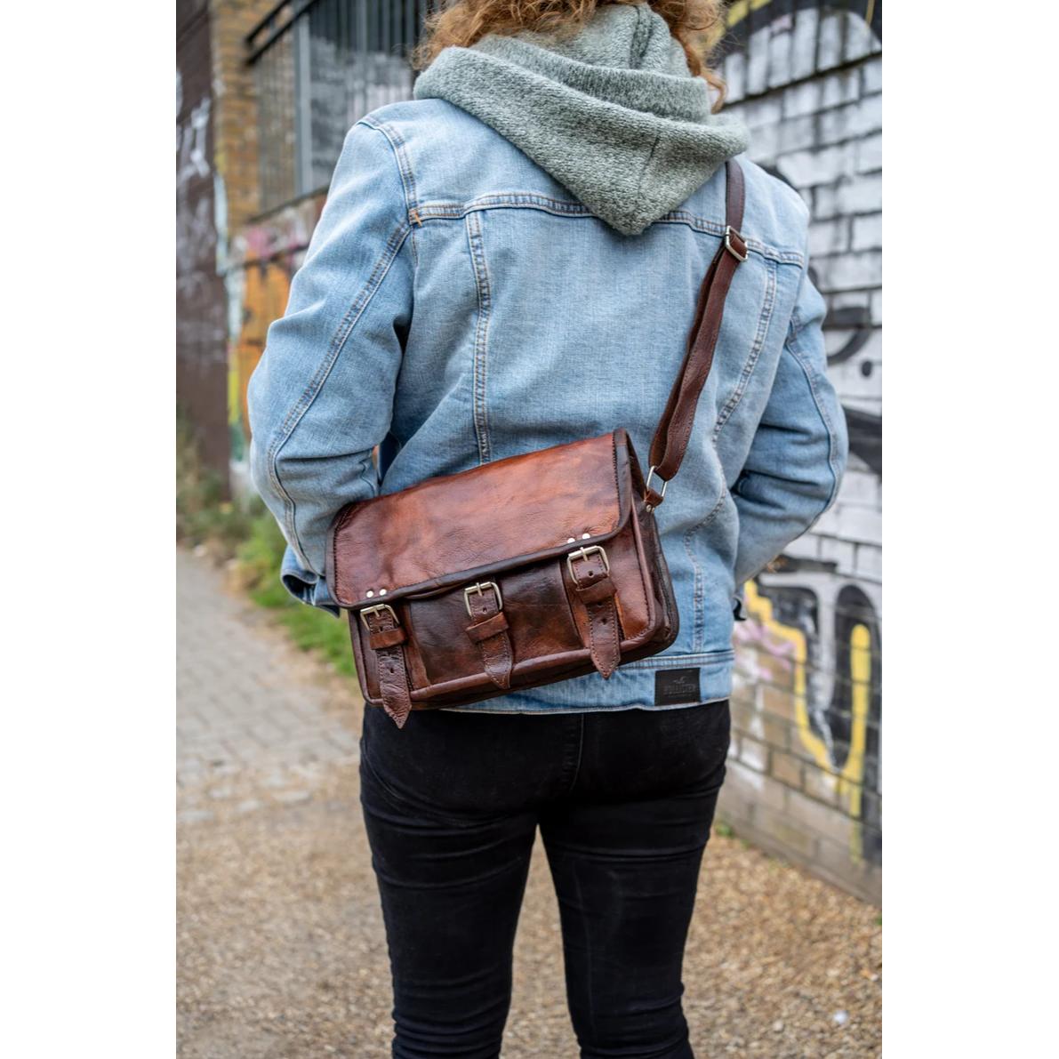 

New Oil Tanned Moroccan Leather Messenger Bag Satchel
