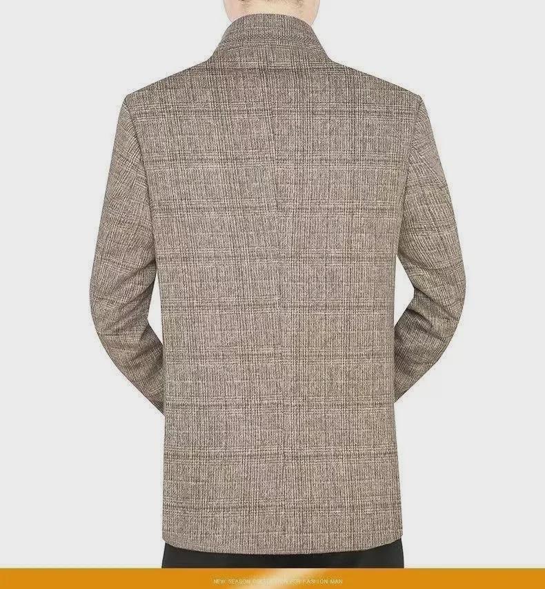 Herren Casual Karo Sakko mit flachem Revers Herbst-Winter 2024 – Trendy und vielseitig in großen Größen